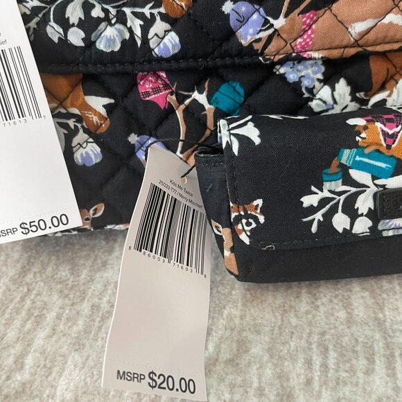 Vera Bradley Set of Brush & Cosmetic Case & Kiss Me Twice Case - Merry Mischief - Picture 5 of 10